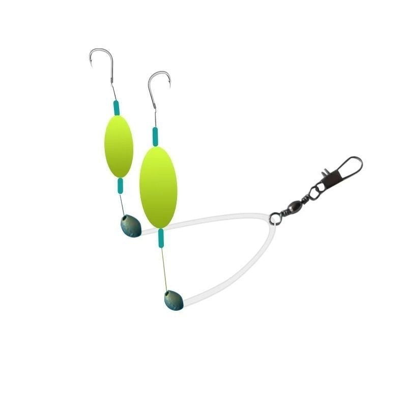 Anti departure and anti bottom bottom double hook finished fishing set